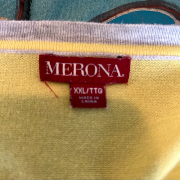 Lovely little yellow and grey button up sweater for spring time.  Size XXL - Picture 6 of 13